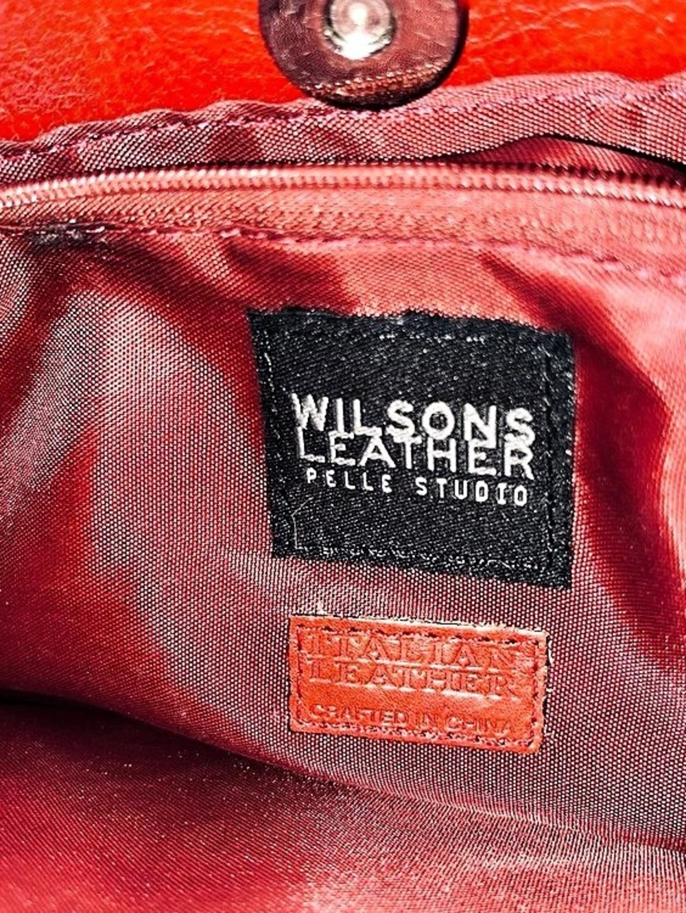 Wilsons Italian Leather Red Woven Purse - Picture 3 of 8